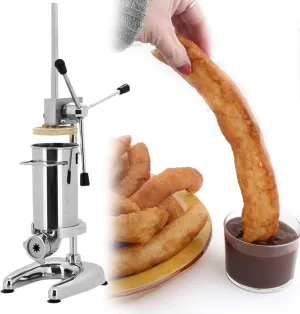 Churros Maker Machine, Manual Churro Maker Stainless Steel Churro Making Kit Includes 5pcs Nozzles, Commercial Churrera Churro Maker for Deep Fry Churros,3L