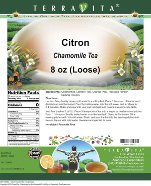 Citron Chamomile Tea (Loose) (8 oz, ZIN: 534662)