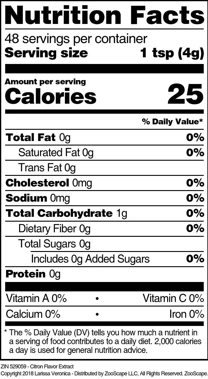 Citron Flavor Extract (8 oz, ZIN: 529059)