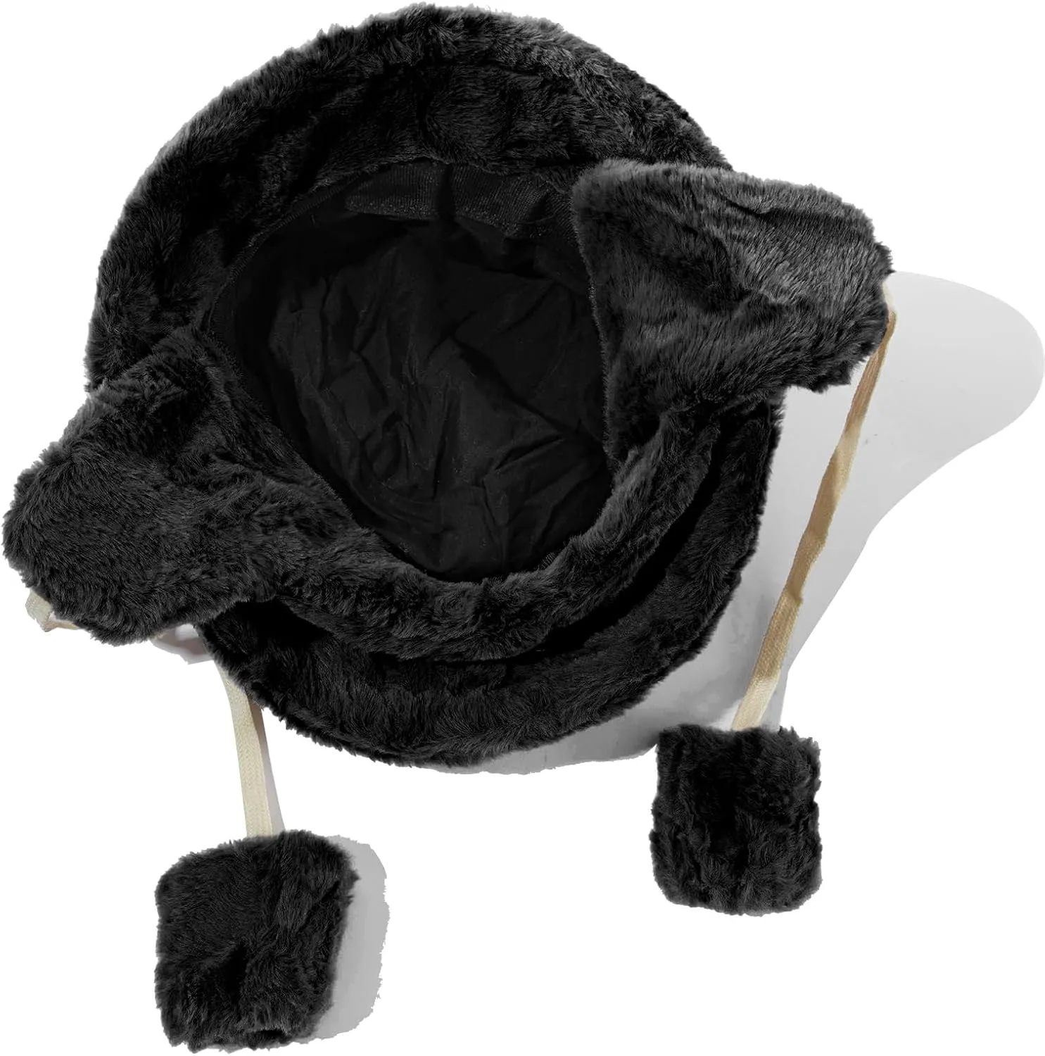 Clakllie Winter Bucket Hat with Earflaps Fuzzy Fishing Hat Warm Beach Sun Hat Wide Brim Fisherman Cap for Women Travel Hat