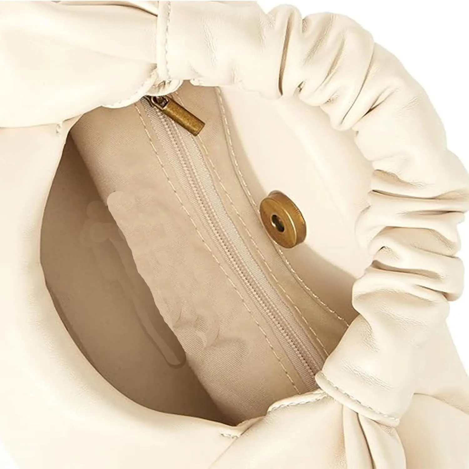 Cloud Pouch Bag Women Shoulder Handbag Soft Vegan Leather Vintage Hobo Mini Small Purses Ruched Cloud Bags
