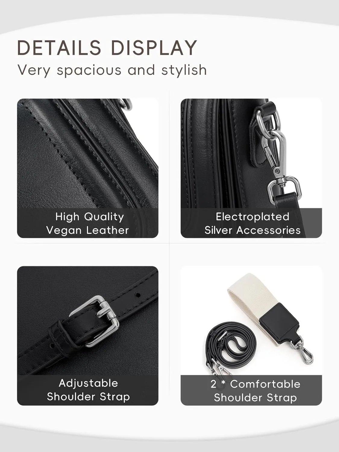 CLUCI Small Purses for Women Trendy,Vegan leather Shoulder Bag Crossbody Bags for Women With 2 Shoulder Straps