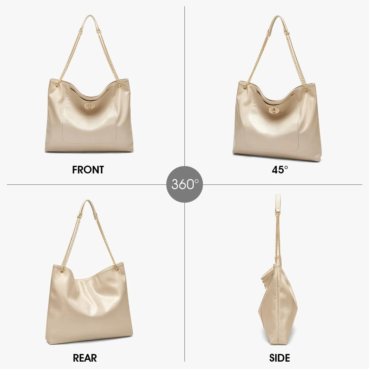 Cnoles Shoulder Bag Tote Bag Purses and Handbags For Women Fashion Vegan Leather Hobo Bag With High-grade hardware Strap
