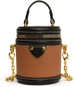 Colorblock Bucket Bag for Women, 2025 New Summer Cylinder Bag, Leather Bucket Crossbody, with Adjustable Strap