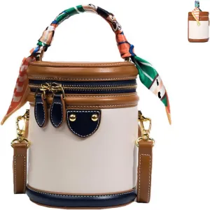 Colorblock Bucket Bag For Women, 2025 New Summer Niche Design Cylinder Bag Fashionable Crossbody, Women's Shoulder