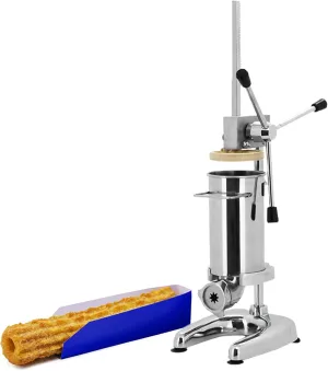 Commercial Churro Maker, Stainless Steel Manual Spanish Donut Churrera Churro Maker Machine with 5 Nozzles for Home Restaurants Cafeterias Bakeries,2L