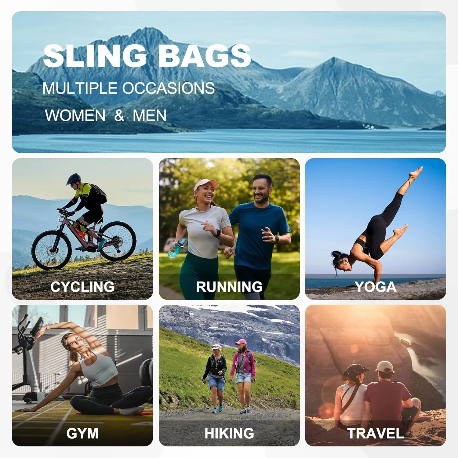 Convertible Sling Bag Crossbody Backpack, 11-Inch Pads Bags with Headphone Jack Shoulder Bag Casual Pack for Women Men Hiking Travel Cycling (Red)