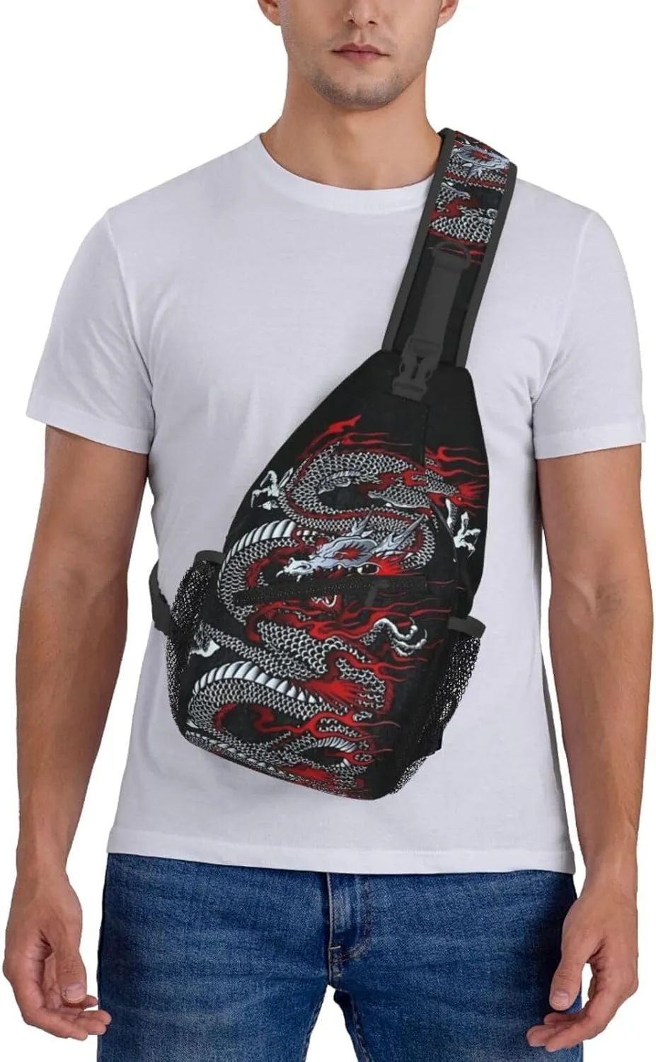 Cool Dragon Crossbody Sling Backpack Sling Bag Travel Hiking Chest Bag Dragon Daypack for Men Women