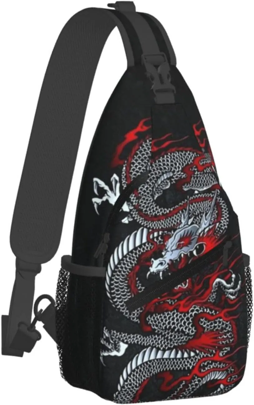 Cool Dragon Crossbody Sling Backpack Sling Bag Travel Hiking Chest Bag Dragon Daypack for Men Women