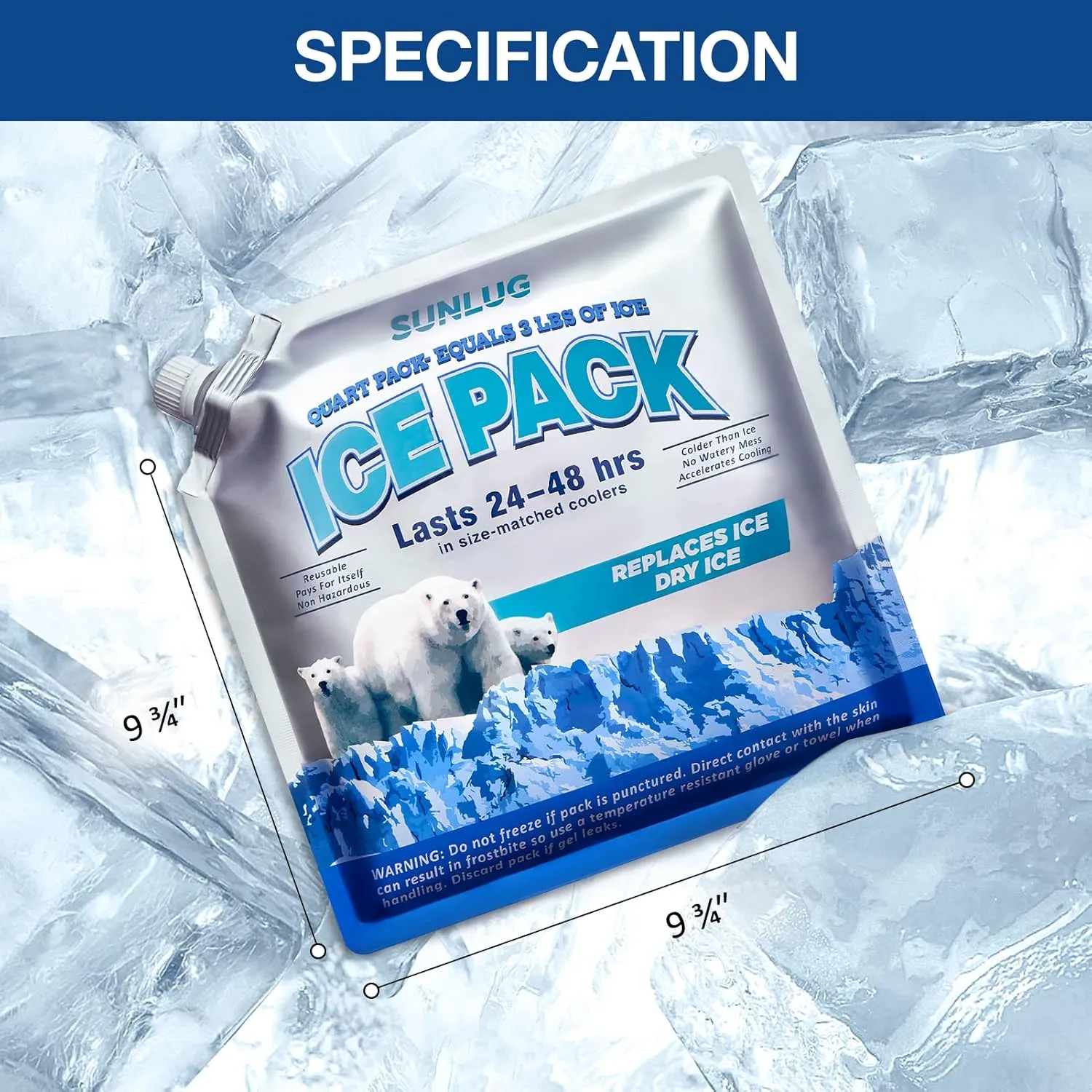 Cooler Ice Packs Reusable Ice Packs for Coolers Long Lasting Freezer Packs for Cooler Bag, Lunch Bags, Cooler Backpacks