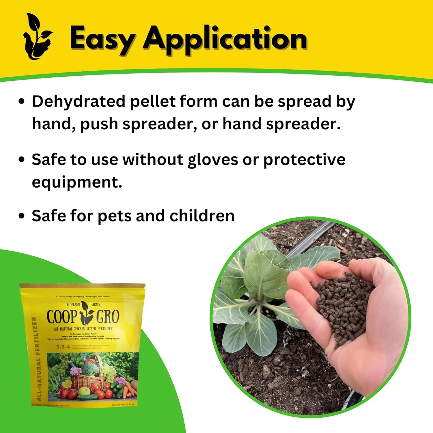 Coop Gro Organic Chicken Manure Fertilizer 6 lb. Bag. All-Natural Plant Food for Vegetable Gardens, Flower Beds, Indoor Plants & Shrubs. Pelleted Fruit Tree Fertilizer (1 Pack)