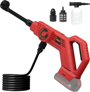 Cordless Pressure Washer for Milwaukee M18 Battery,Maximum 1300PSI Brushless Motor Power Washer with 6-in-1 Nozzle & 17FT Drain Hose,Portable Handheld Pressure Washer for Patio Car,Floor,Fence