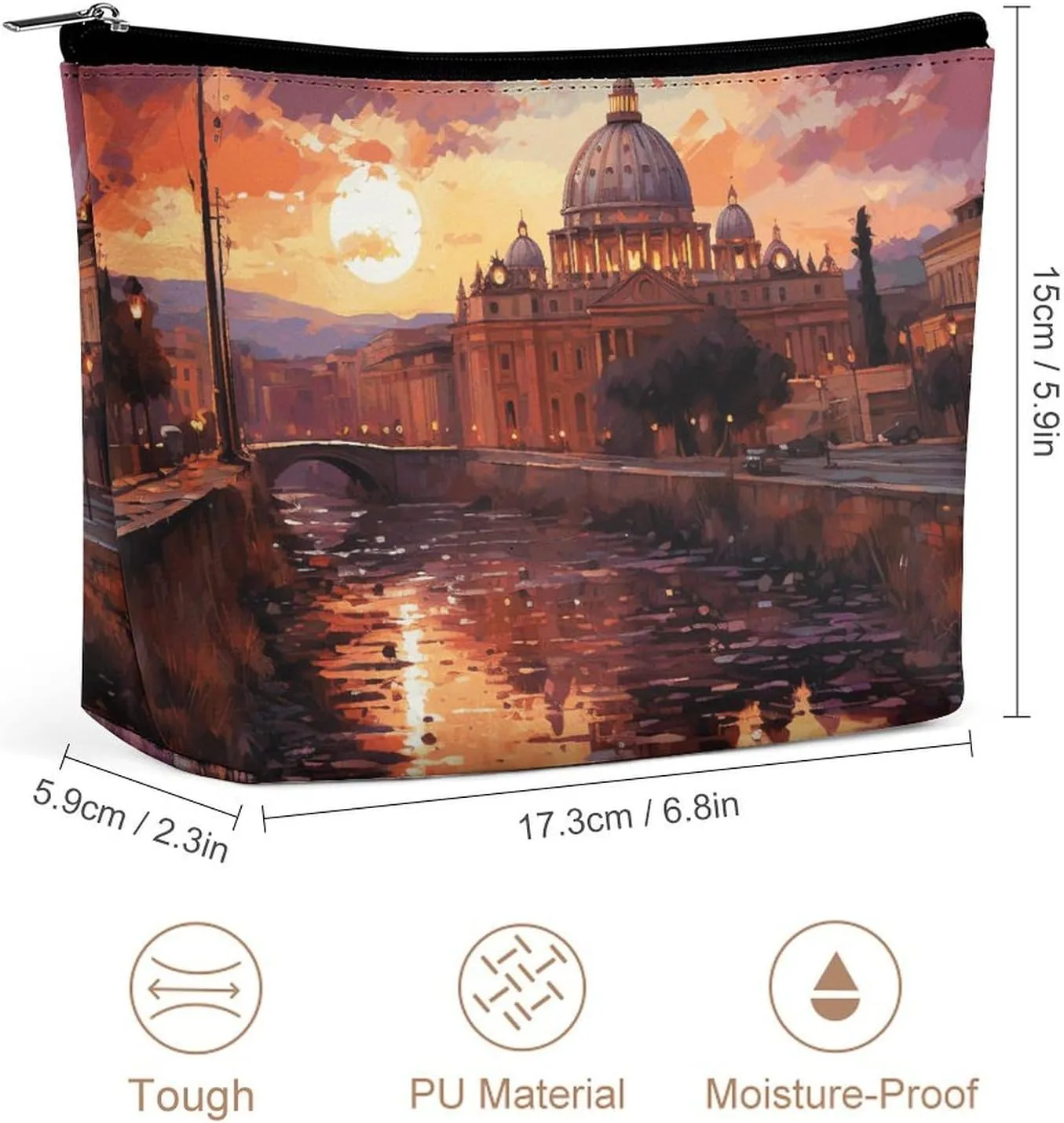Cosmetic Bag Makeup Bags for Women Portable Makeup Bag Rome Sunset Makeup Case Travel Toiletry Bag for Travel Accessories