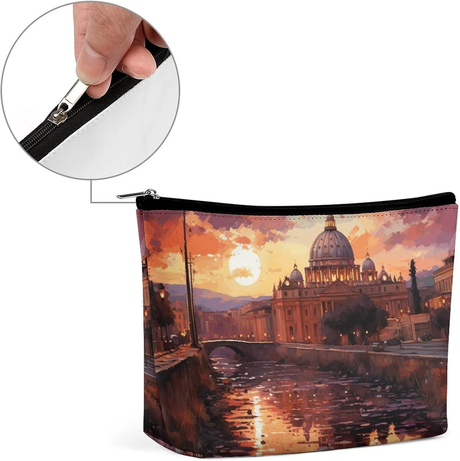 Cosmetic Bag Makeup Bags for Women Portable Makeup Bag Rome Sunset Makeup Case Travel Toiletry Bag for Travel Accessories