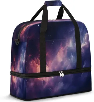 Cosmic Starry Wonder Travel Duffel Bag, Travel Essentials, Gym Bag for Women, Weekender Overnight Bag With Shoes Compartment, Carry On Bags for Airplanes