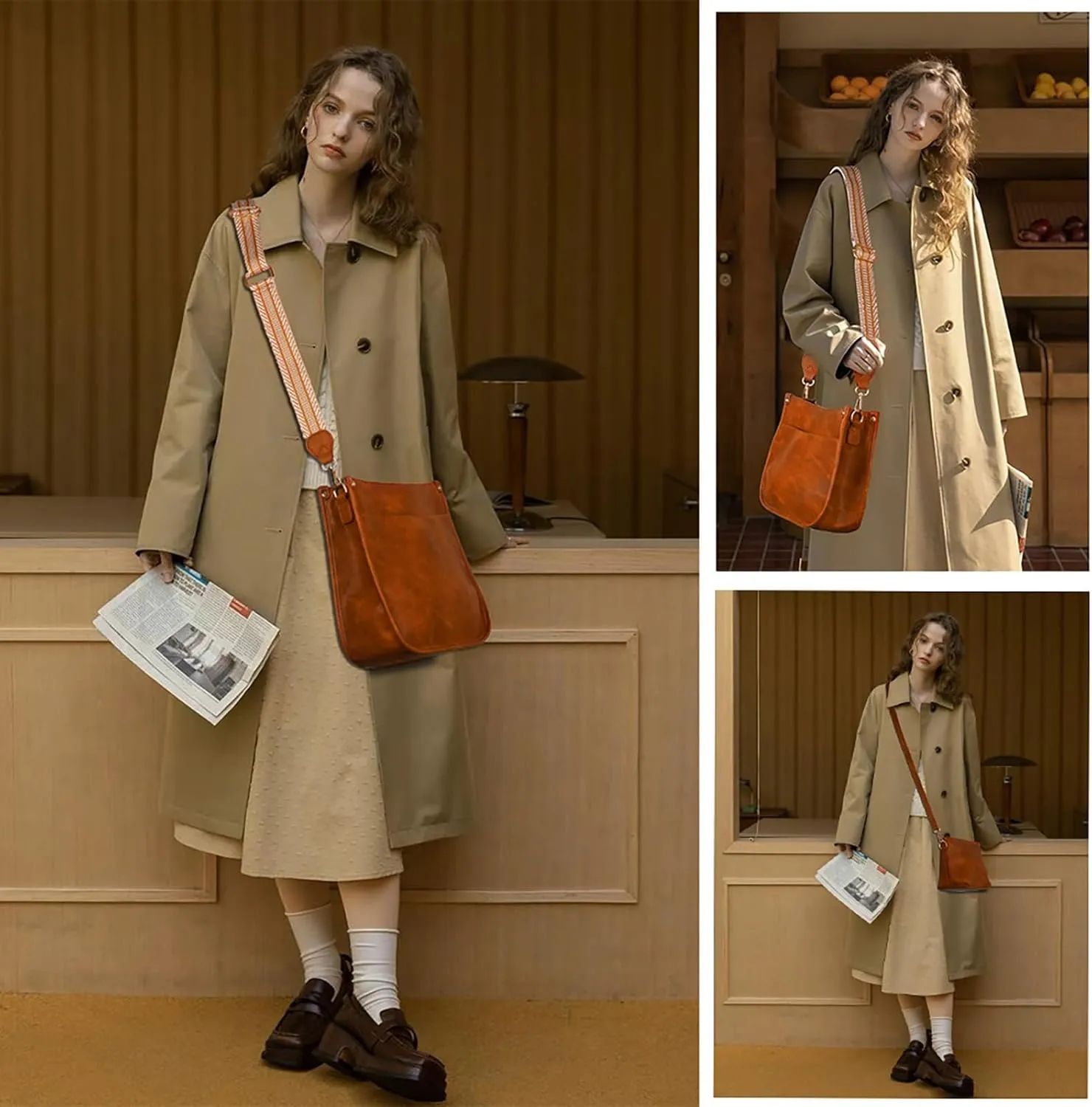 Cottoncode Crossbody Bags for Women, Trendy 2PCS Hobo Handbags Set, Vegan Leather Handbag Purse Set with 2 Adjustable Straps