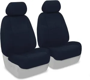 Coverking Custom Fit Front 50/50 Bucket Seat Cover for Select Toyota Prius Models - Polycotton Drill (Navy Blue)