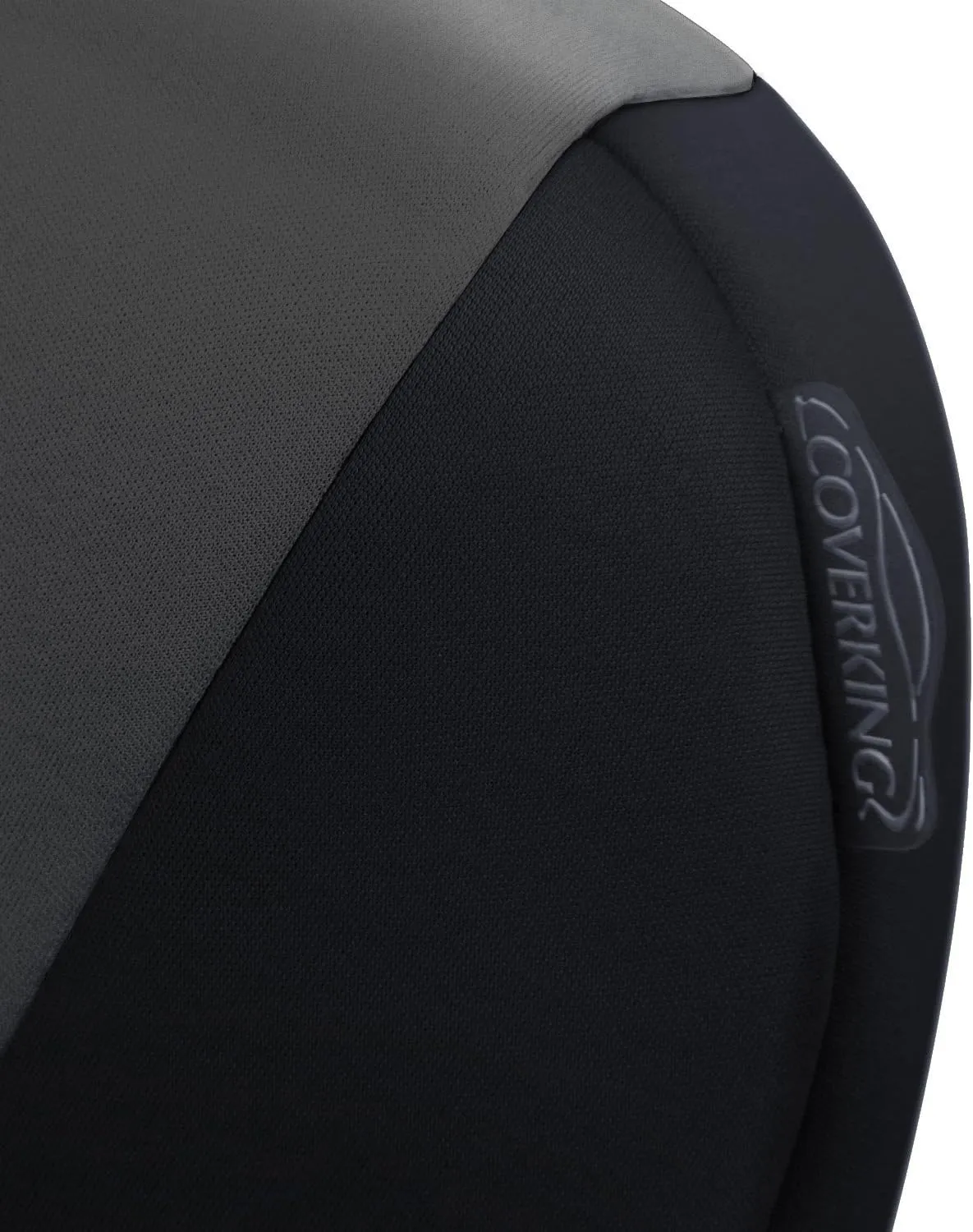 Coverking Custom Fit Front 50/50 Bucket Seat Cover for Select Toyota Tacoma Models - Neoprene (Charcoal with Black Sides)