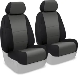 Coverking Custom Fit Front 50/50 Bucket Seat Cover for Select Toyota Tacoma Models - Neoprene (Charcoal with Black Sides)