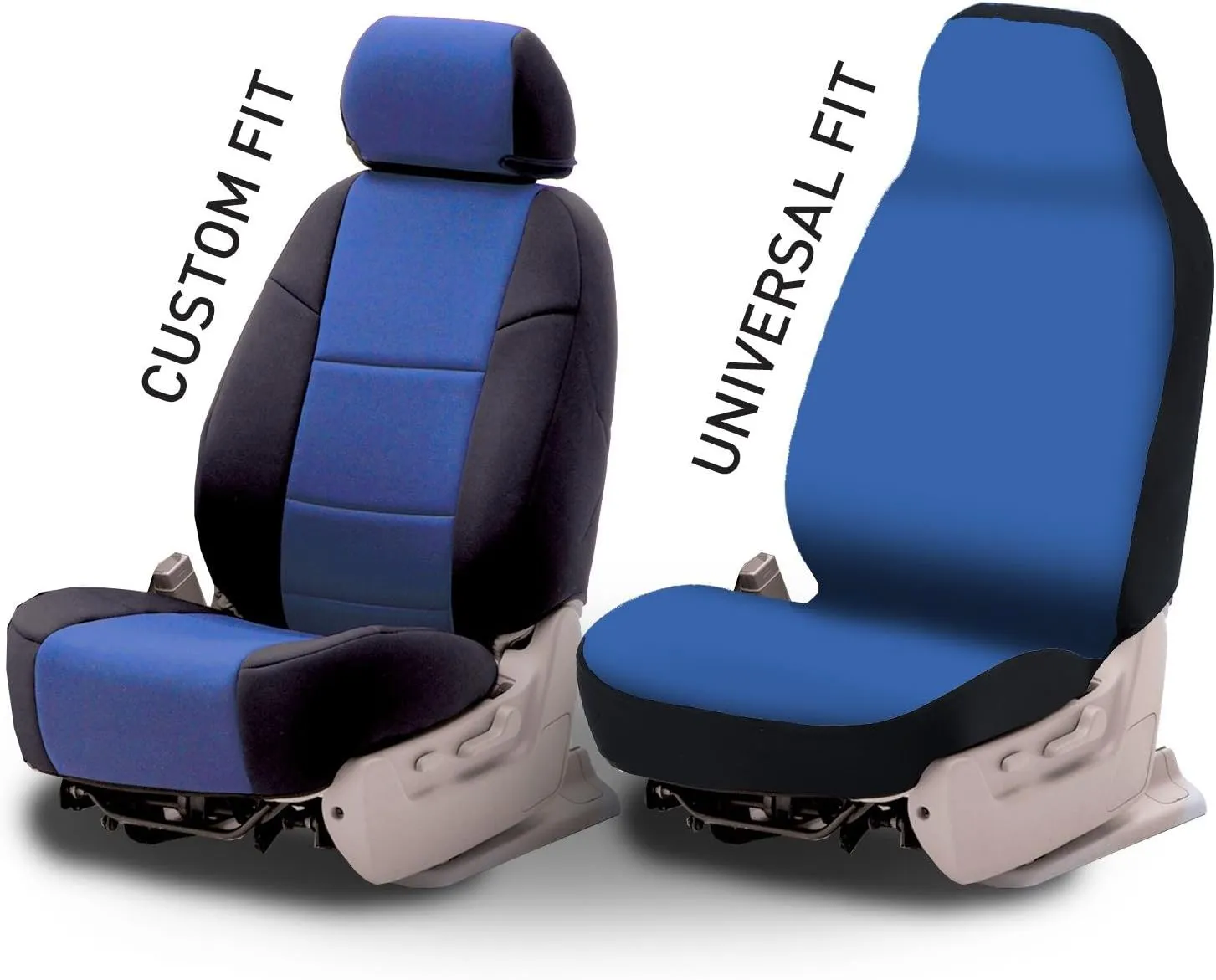 Coverking Custom Fit Front 50/50 Bucket Seat Cover for Select Toyota Tacoma Models - Neoprene (Charcoal with Black Sides)