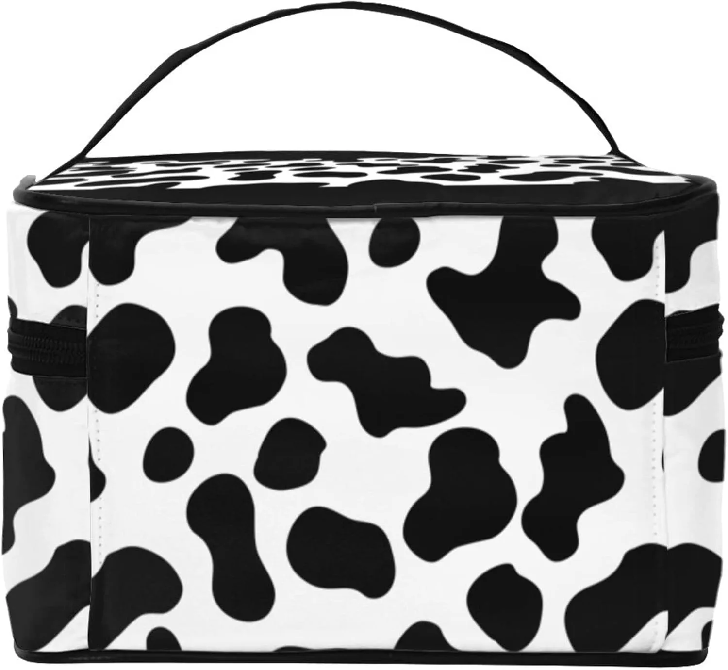 Cow Skin Travel Makeup Bag for Women Large Cosmetic Bags Portable Makeup Organizer Bag Vacation Toiletry Bag Girls Makeup Storage Case