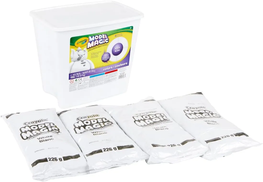 Crayola Model Magic White, Modeling Clay Alternative, Reusable Sculpting Material, Air Dry, Kids Arts & Crafts Supplies, 2lb Bucket, Easter Crafts