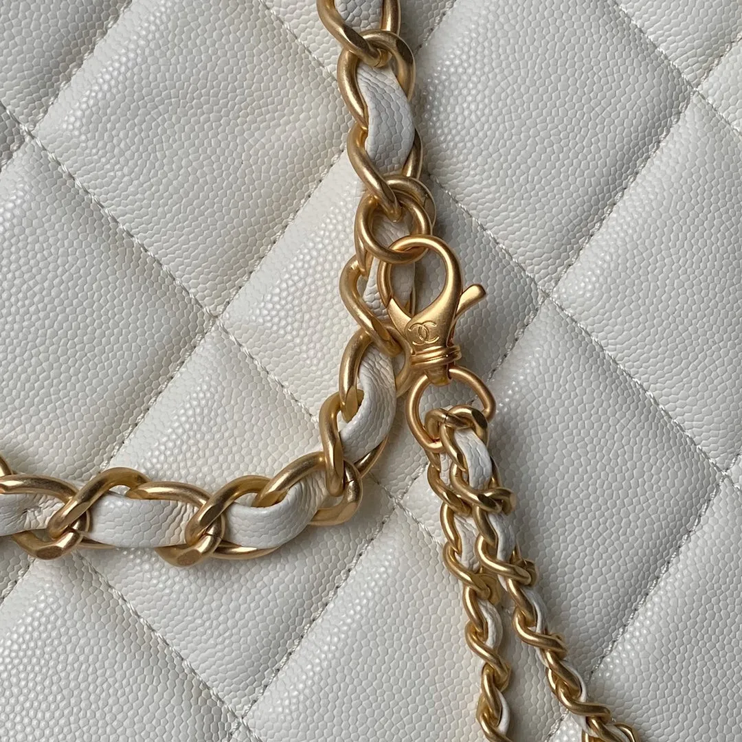 cream gold 30cm shopping 24a Smart devices CHANEL Discounted rates hardware bag caviar