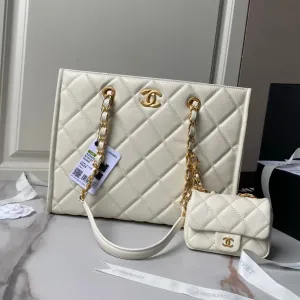 cream gold 30cm shopping 24a Smart devices CHANEL Discounted rates hardware bag caviar