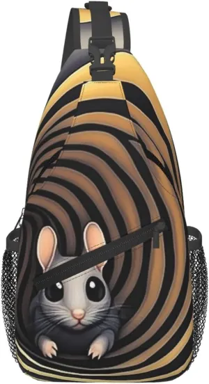 Cross Chest Bag Diagonally Sling Backpack Crossbody Shoulder Bag Tunnel, cute animals Branches Sling Bag Travel Hiking Daypack