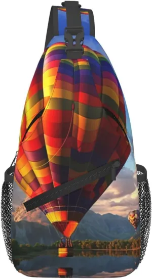 Cross Chest Bag Sling Backpack Colorful Air Balloon Sling Bag Crossbody Shoulder Bag Travel Hiking Daypack