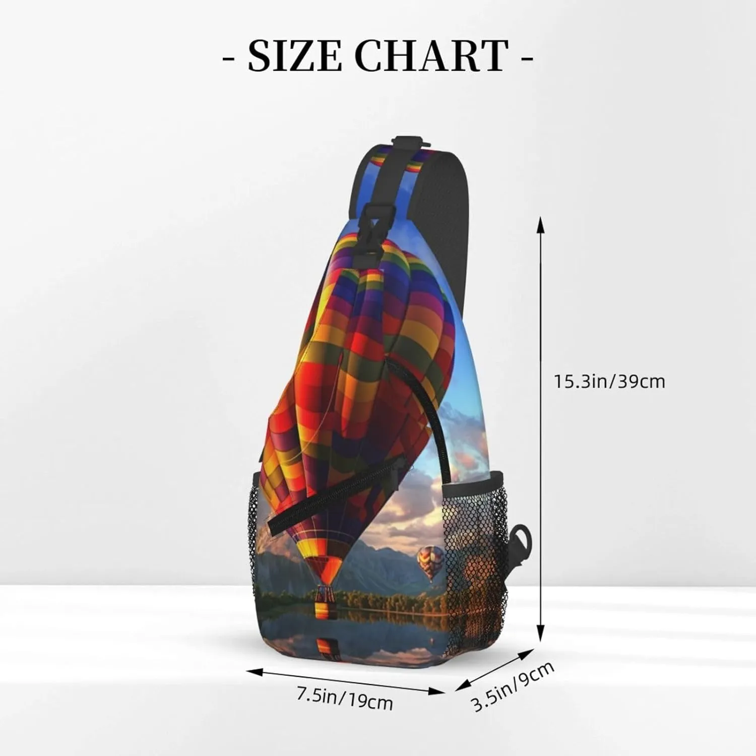 Cross Chest Bag Sling Backpack Colorful Air Balloon Sling Bag Crossbody Shoulder Bag Travel Hiking Daypack