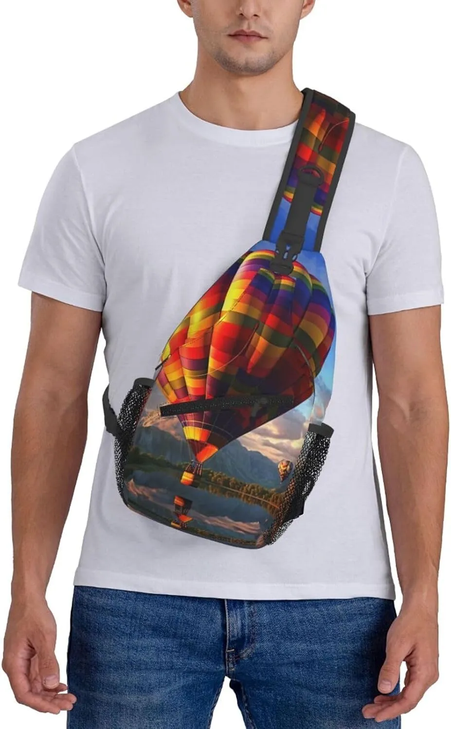 Cross Chest Bag Sling Backpack Colorful Air Balloon Sling Bag Crossbody Shoulder Bag Travel Hiking Daypack