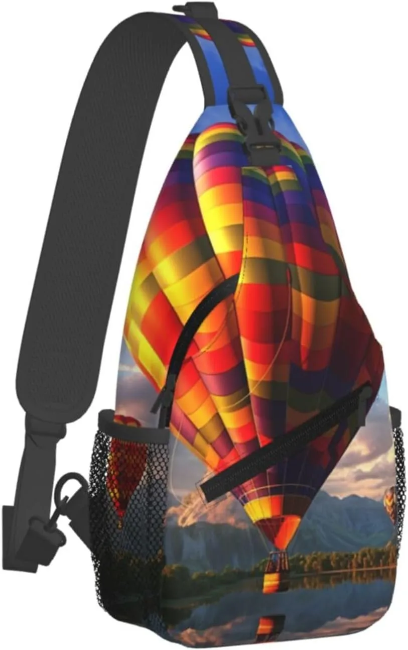 Cross Chest Bag Sling Backpack Colorful Air Balloon Sling Bag Crossbody Shoulder Bag Travel Hiking Daypack
