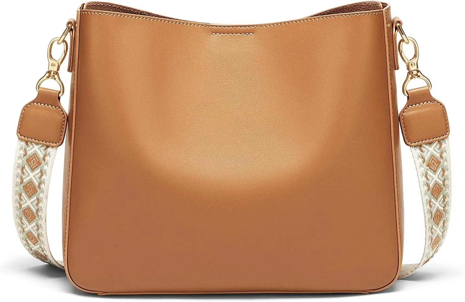 Crossbody Bag Purse for Women Genuine Leather Ladies Handbag Hobo Shoulder Bag with Adjustable Strap Brown