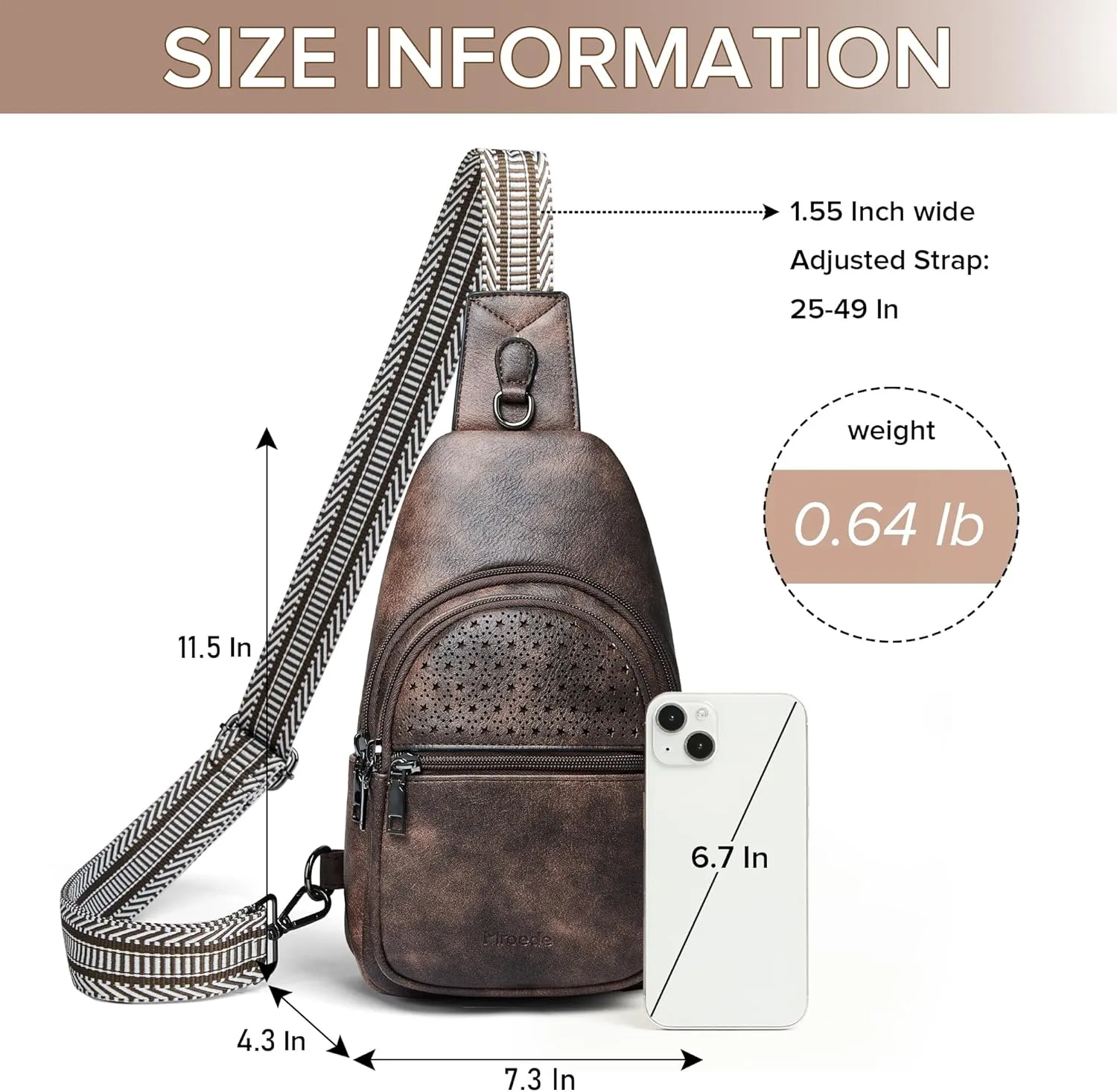 Crossbody Bags for Women 4-Pockets Sling Bag Fanny Pack Chest Purse Backpack Casual Daypacks Travel Shopping