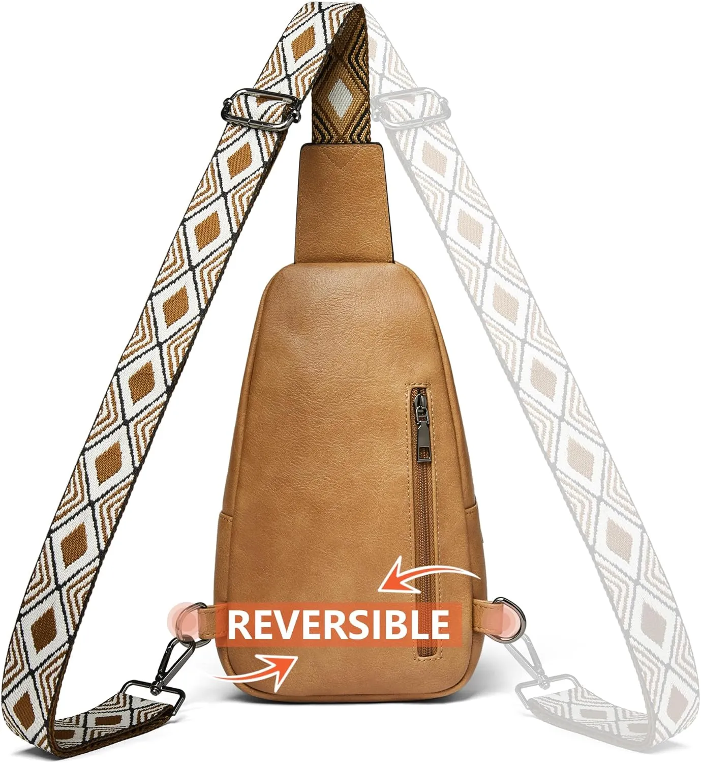 Crossbody Bags for Women 4-Pockets Sling Bag Fanny Pack Chest Purse Backpack Casual Daypacks Travel Shopping