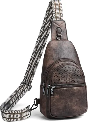 Crossbody Bags for Women 4-Pockets Sling Bag Fanny Pack Chest Purse Backpack Casual Daypacks Travel Shopping