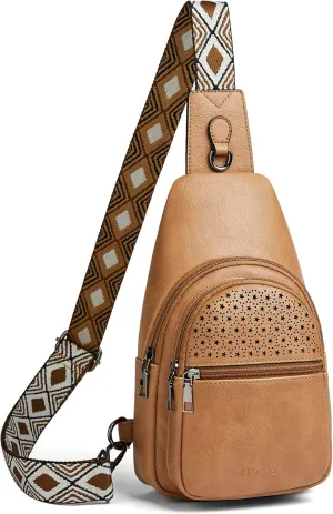 Crossbody Bags for Women 4-Pockets Sling Bag Fanny Pack Chest Purse Backpack Casual Daypacks Travel Shopping