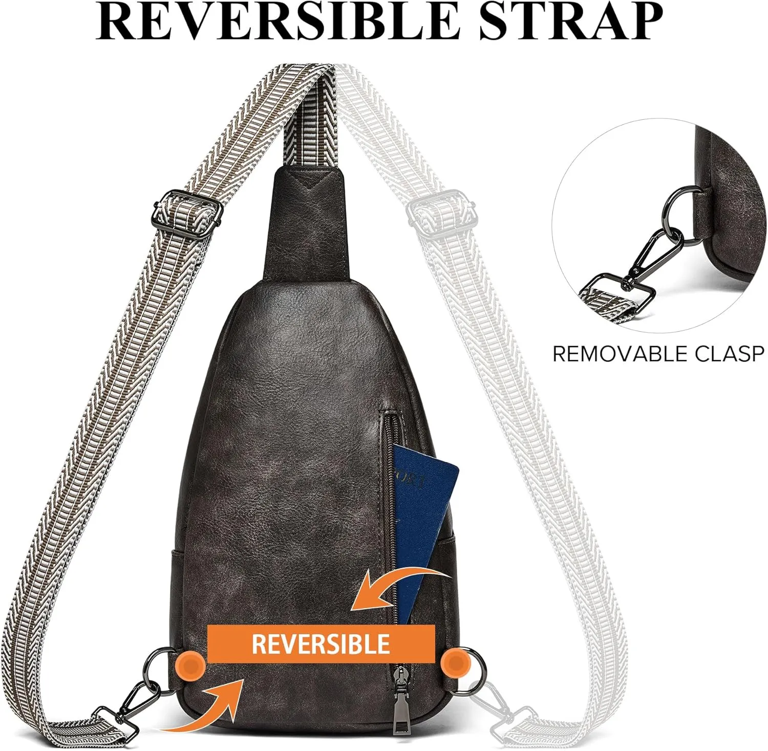 Crossbody Bags for Women Men Sling Bag 5 Pockets Fanny Pack Sling Backpack Chest Daypack Travel Purse Anti Theft