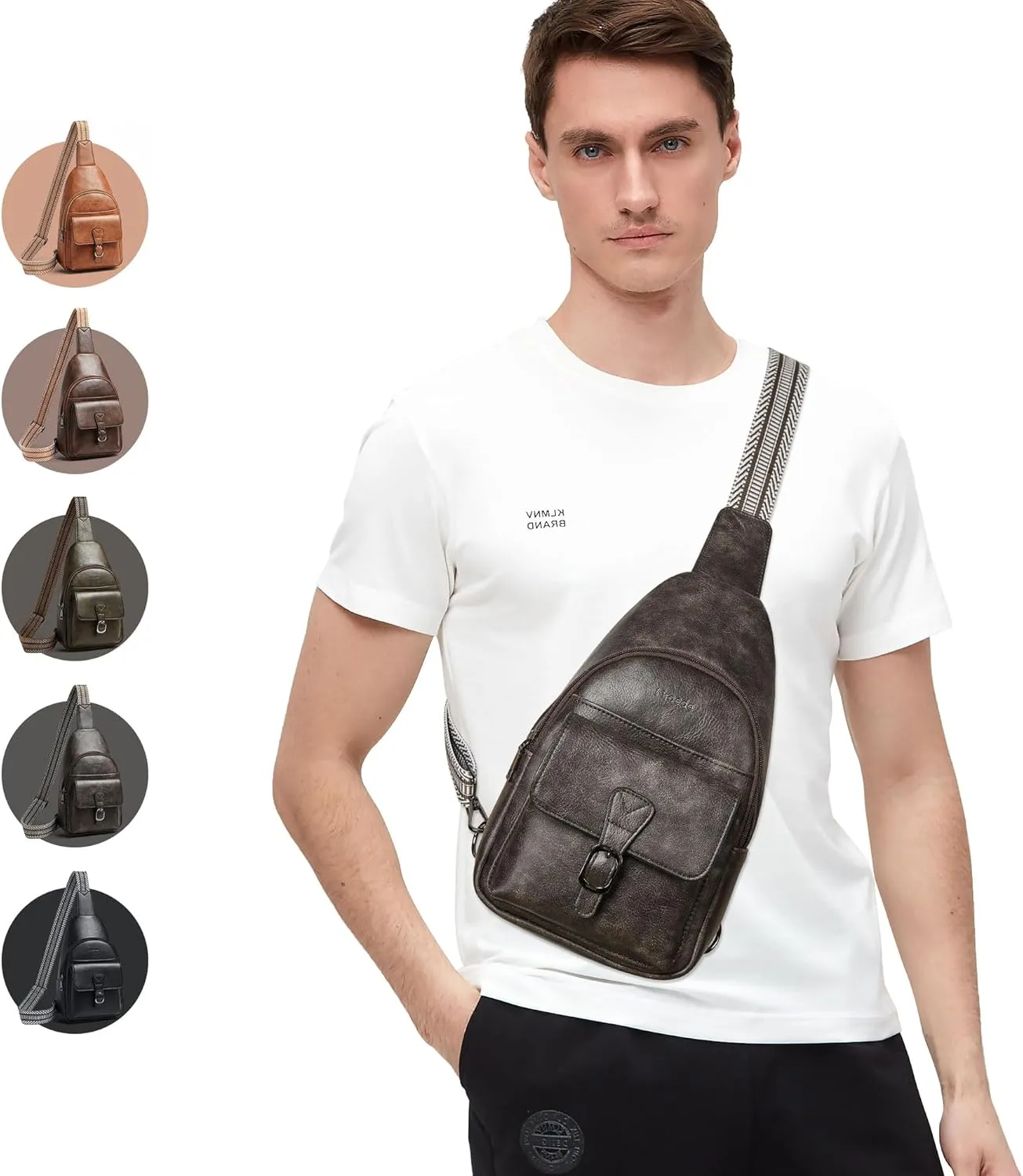 Crossbody Bags for Women Men Sling Bag 5 Pockets Fanny Pack Sling Backpack Chest Daypack Travel Purse Anti Theft