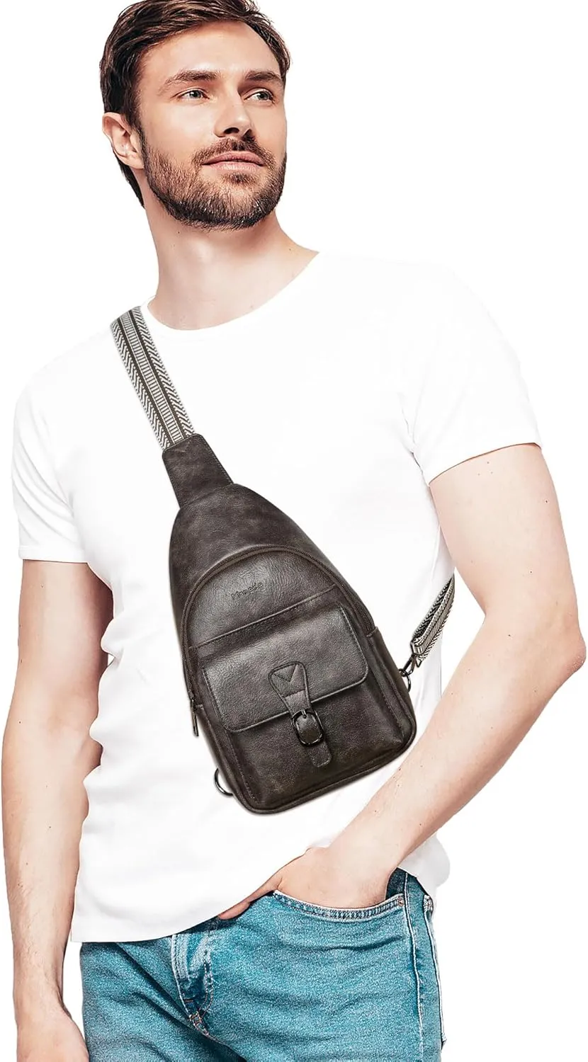 Crossbody Bags for Women Men Sling Bag 5 Pockets Fanny Pack Sling Backpack Chest Daypack Travel Purse Anti Theft