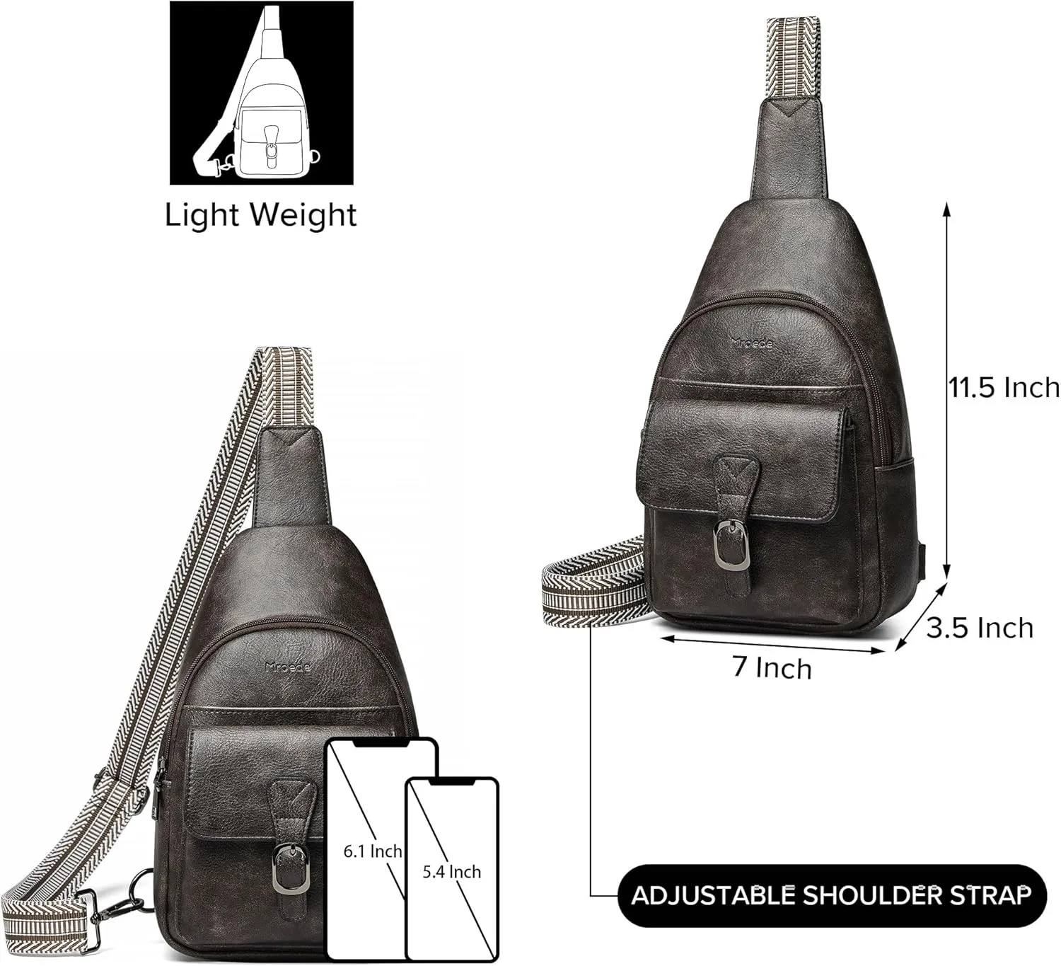 Crossbody Bags for Women Men Sling Bag 5 Pockets Fanny Pack Sling Backpack Chest Daypack Travel Purse Anti Theft