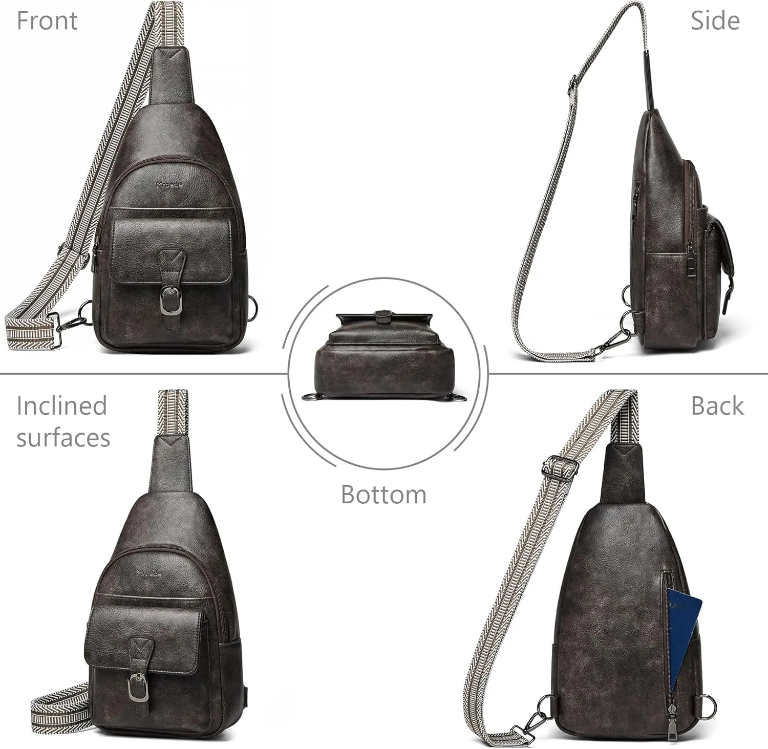 Crossbody Bags for Women Men Sling Bag 5 Pockets Fanny Pack Sling Backpack Chest Daypack Travel Purse Anti Theft