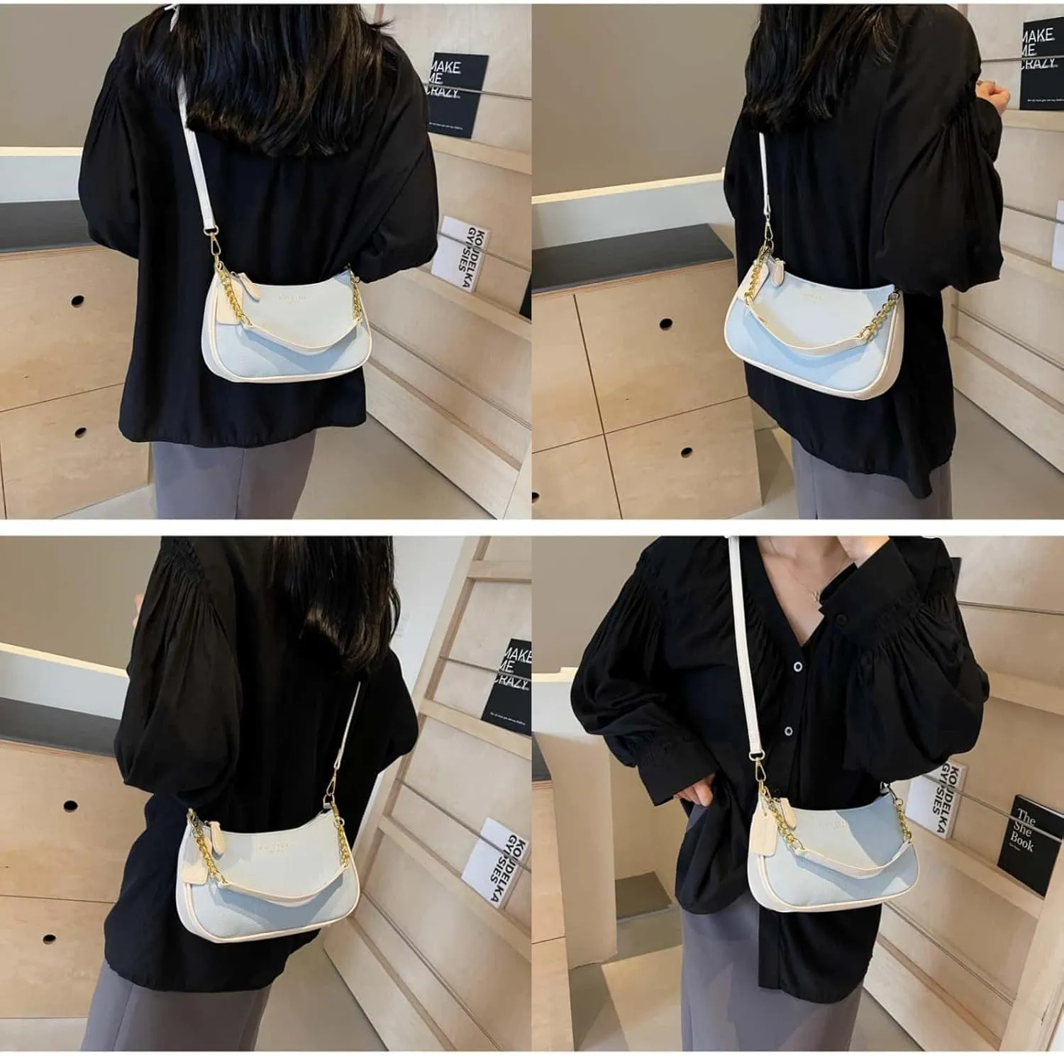 Crossbody Bags for Women Trendy Crescent Shoulder Underarm Small Purse Retro Classic Hobo Clutch Handbag Fashion Y2K