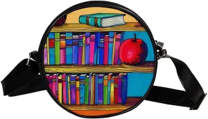 Crossbody Bags for Women,Crossbody Bag Men,Small Sling Bag,Cartoon Book Shelf,Crossbody Purse