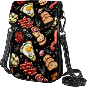 Crossbody Bags for Women,Crossbody Bag Men,Small Sling Bag,Food Breakfast,Crossbody Purse