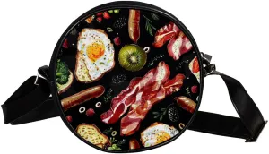 Crossbody Bags for Women,Crossbody Bag Men,Small Sling Bag,Food Breakfast,Crossbody Purse