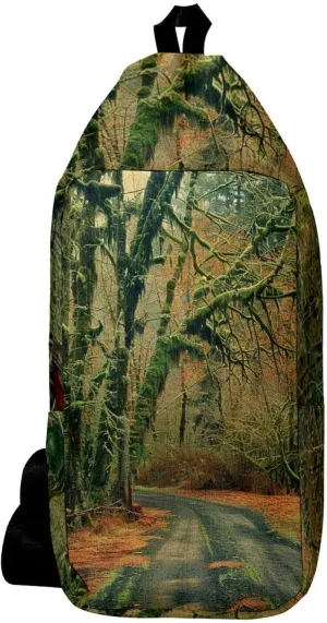Crossbody Bags for Women,Crossbody Bag Men,Small Sling Bag,Scenic Road in Forest,Crossbody Purse