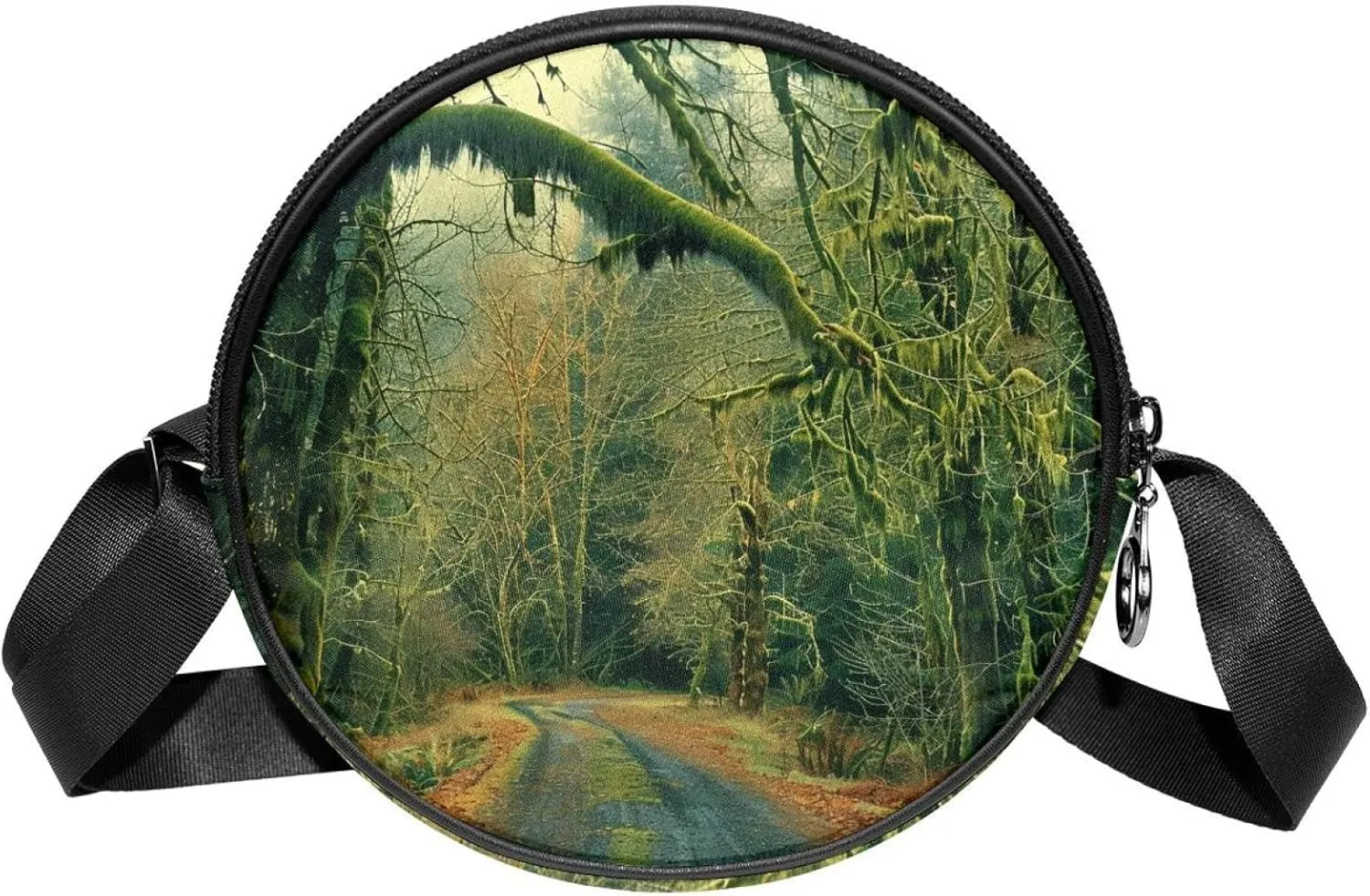 Crossbody Bags for Women,Crossbody Bag Men,Small Sling Bag,Scenic Road in Forest,Crossbody Purse