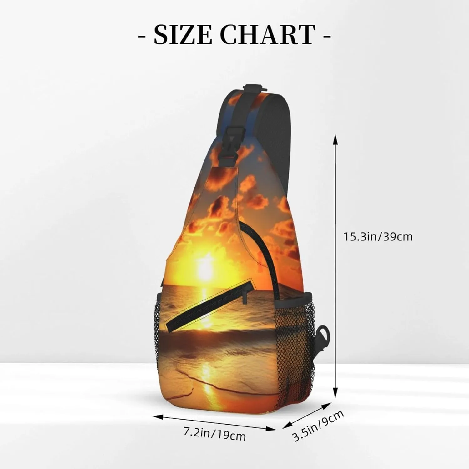 Crossbody Sling Backpack Sling Bag For Men Women Cross Chest Bag Shoulder Bag Beach Sunrise Travel Hiking Daypack